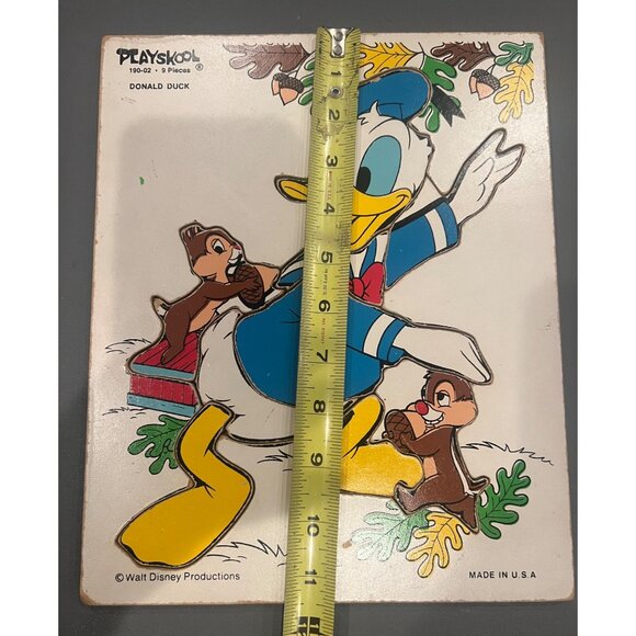 Vintage Playskool Disney Donald Duck W Chip & Dale Wooden Children’s‎ Puzzle - Picture 7 of 11